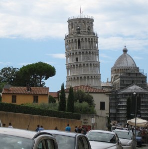 Leaning Tower of Pisa from Street